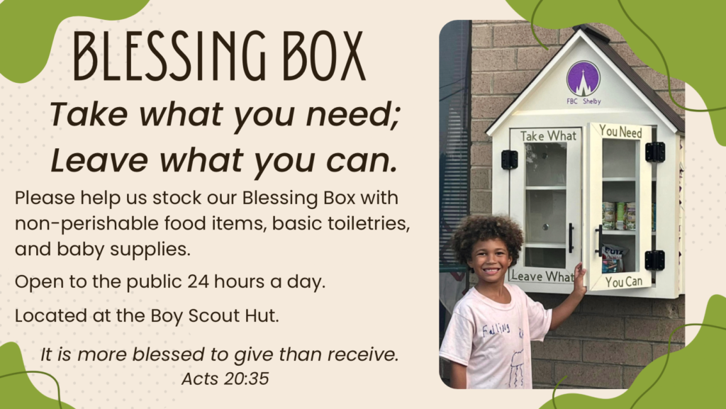 blessing box at FBC Shelby